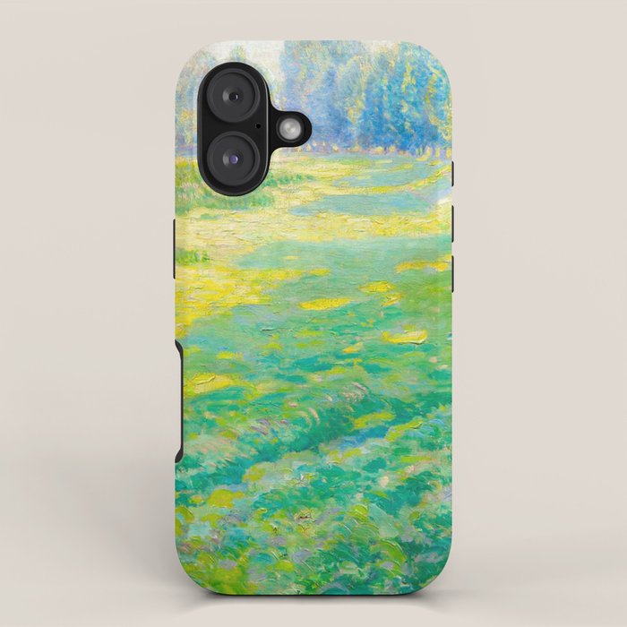 Václav Radimský (1867-1946) On the Dike Colorful Impressionist Landscape Oil Painting iPhone Case Gallery Image 1