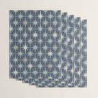 Midcentury Modern Atomic Starburst Pattern in Neutral Blue Gray Tones Wrapping Paper Gallery Image 3