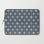 Midcentury Modern Atomic Starburst Pattern in Neutral Blue Gray Tones Laptop Sleeve Gallery Image 1