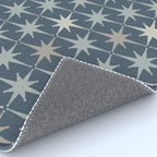 Midcentury Modern Atomic Starburst Pattern in Neutral Blue Gray Tones Rug Gallery Image 4