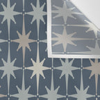 Midcentury Modern Atomic Starburst Pattern in Neutral Blue Gray Tones Wall Tapestry Gallery Image 3