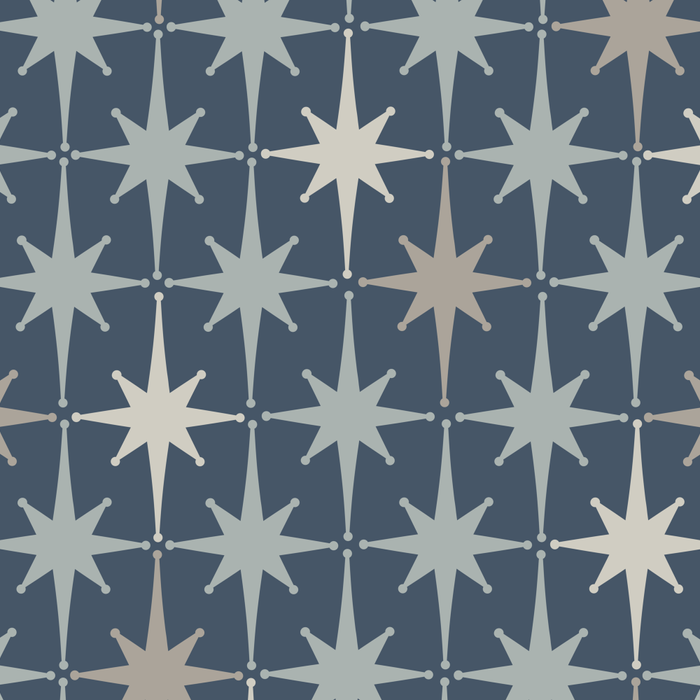 Midcentury Modern Atomic Starburst Pattern in Neutral Blue Gray Tones Coffee Mug Gallery Image 2
