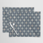 Midcentury Modern Atomic Starburst Pattern in Neutral Blue Gray Tones Placemat Gallery Image 1