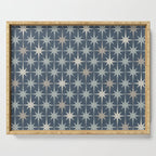 Midcentury Modern Atomic Starburst Pattern in Neutral Blue Gray Tones Serving Tray Gallery Image 1