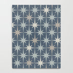 Midcentury Modern Atomic Starburst Pattern in Neutral Blue Gray Tones Notebook Gallery Image 4