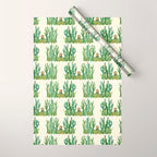 In my happy place - hedgehog meditating in cactus jungle Wrapping Paper Gallery Image 1