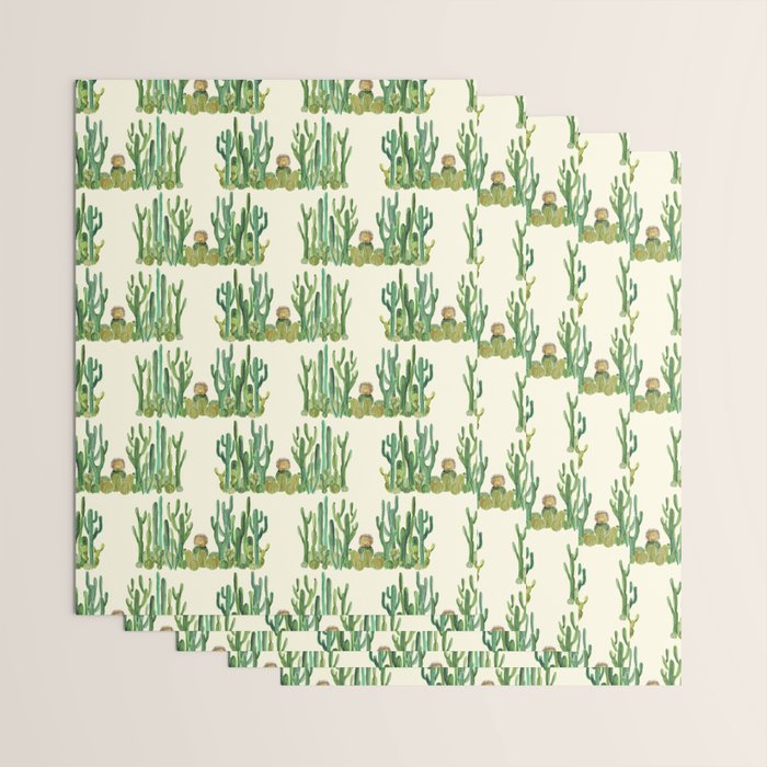 In my happy place - hedgehog meditating in cactus jungle Wrapping Paper Gallery Image 3