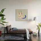 Delft Pottery Cat Butt Wood Wall Art Gallery Image 2