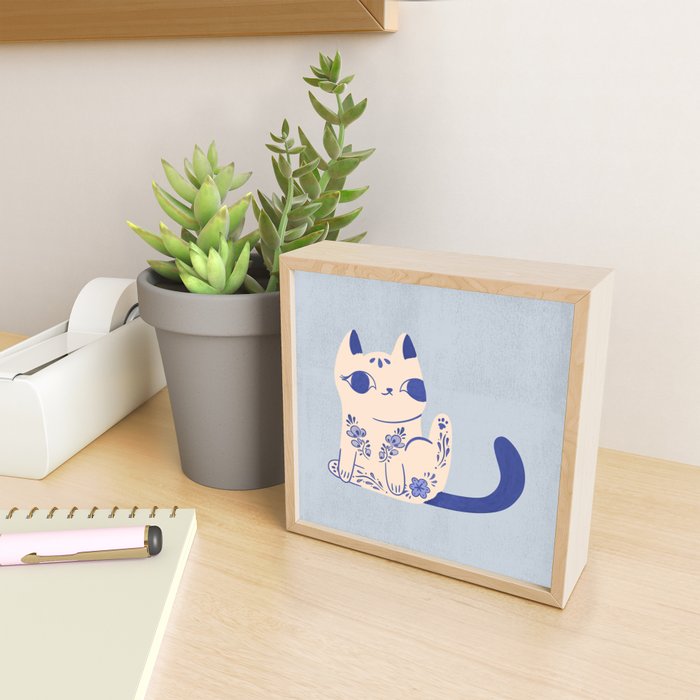 Delft Pottery Cat Butt Mini Art Print Gallery Image 2