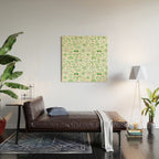 Green eco friendly children doodle pattern Wood Wall Art Gallery Image 2