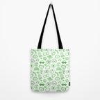 Green eco friendly children doodle pattern Tote Bag Gallery Image 2