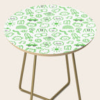 Green eco friendly children doodle pattern Side Table Gallery Image 2