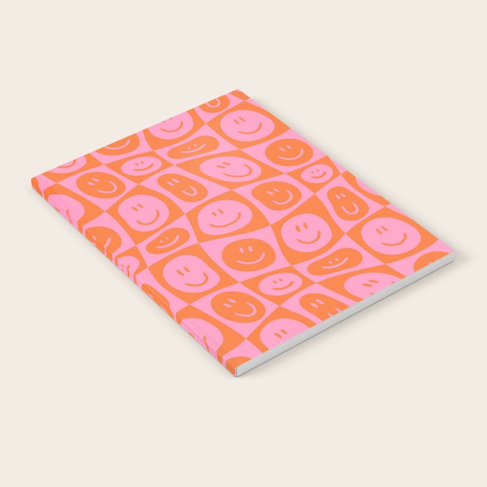 Retro happy face checkered pattern Notebook Gallery Image 2