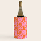 Retro happy face checkered pattern Wine Chiller Gallery Image 1
