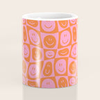 Retro happy face checkered pattern Coffee Mug Gallery Image 4