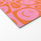 Retro happy face checkered pattern Welcome Mat Gallery Image 2