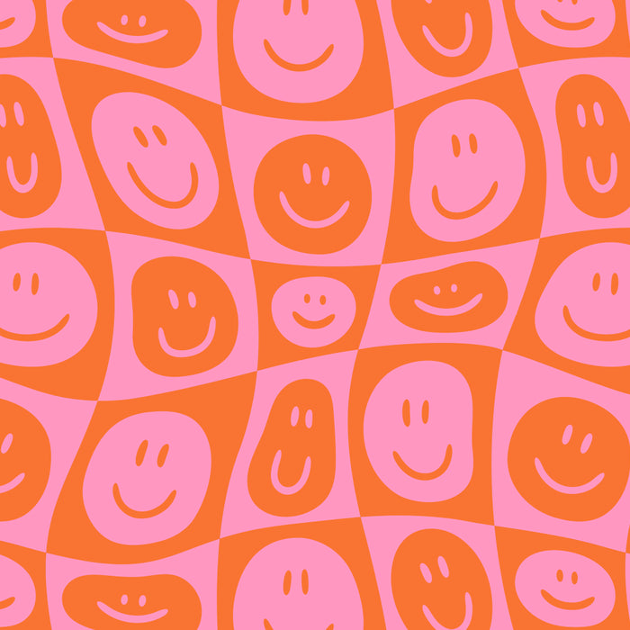 Retro happy face checkered pattern Coffee Mug Gallery Image 2
