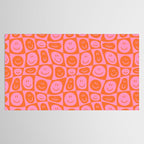 Retro happy face checkered pattern Tablecloth Gallery Image 2