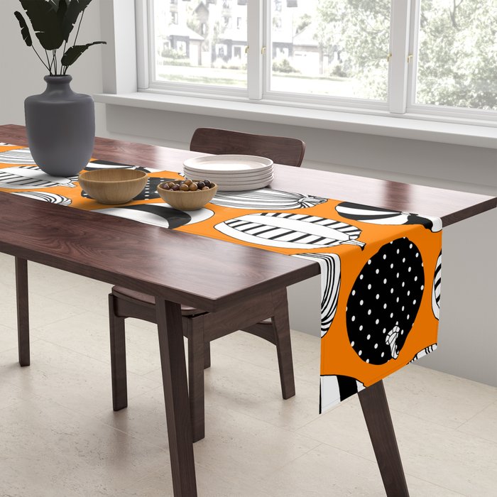 Autumn pumpkin harvest art pattern Table Runner Gallery Image 2