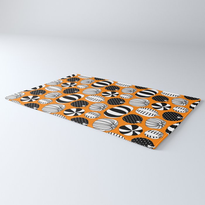 Autumn pumpkin harvest art pattern Rug Gallery Image 3