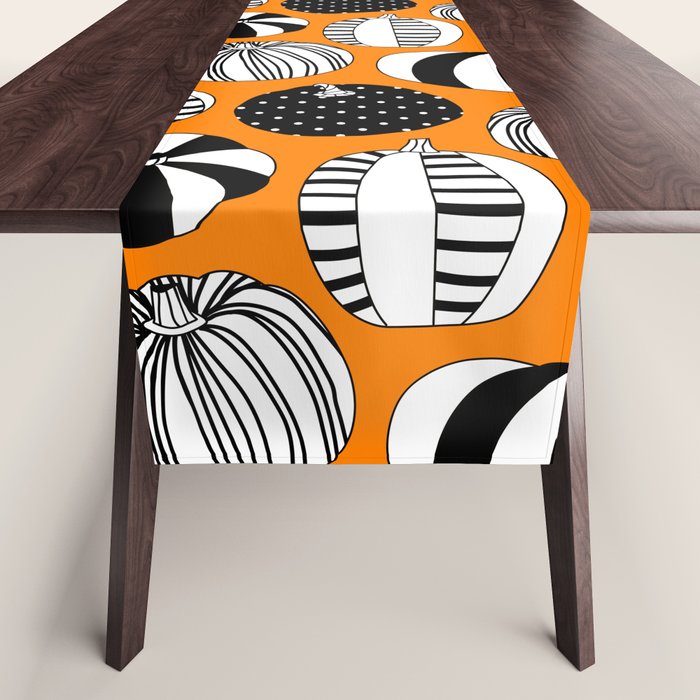 Autumn pumpkin harvest art pattern Table Runner Gallery Image 1