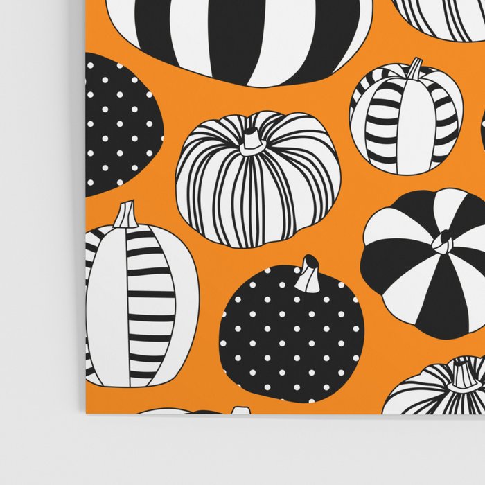 Autumn pumpkin harvest art pattern Poster Gallery Image 3