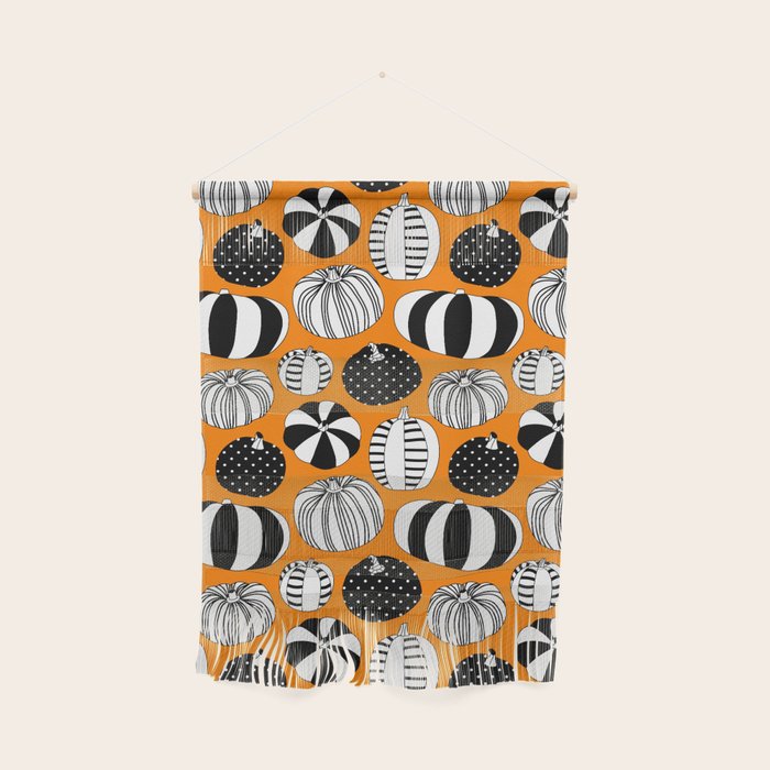 Autumn pumpkin harvest art pattern Wall Hanging Gallery Image 1