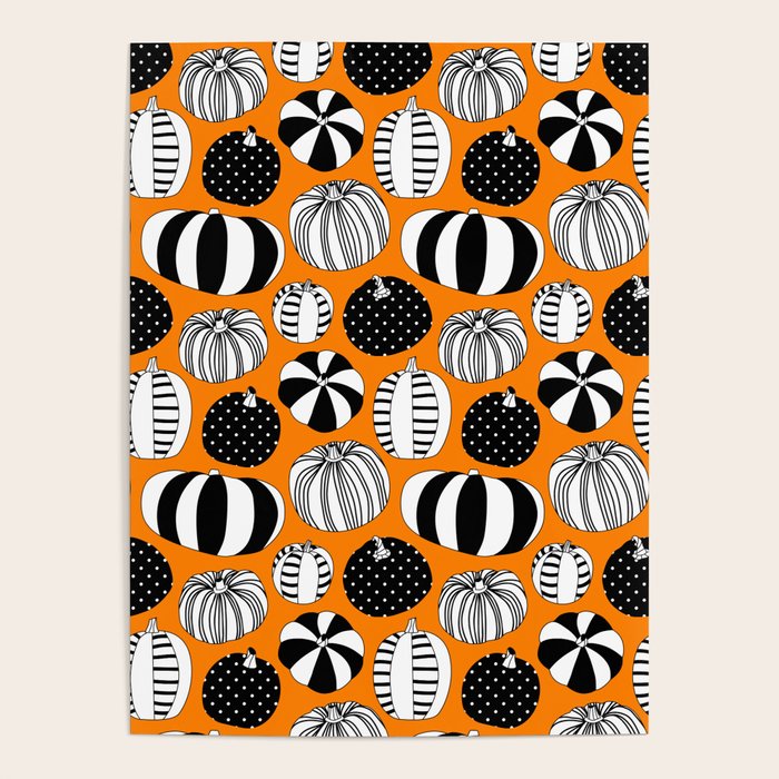 Autumn pumpkin harvest art pattern Poster Gallery Image 4
