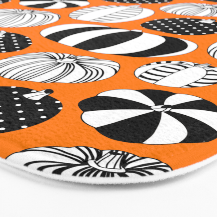 Autumn pumpkin harvest art pattern Bath Mat Gallery Image 3