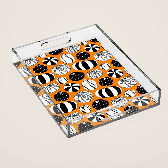Autumn pumpkin harvest art pattern Acrylic Tray Gallery Image 1
