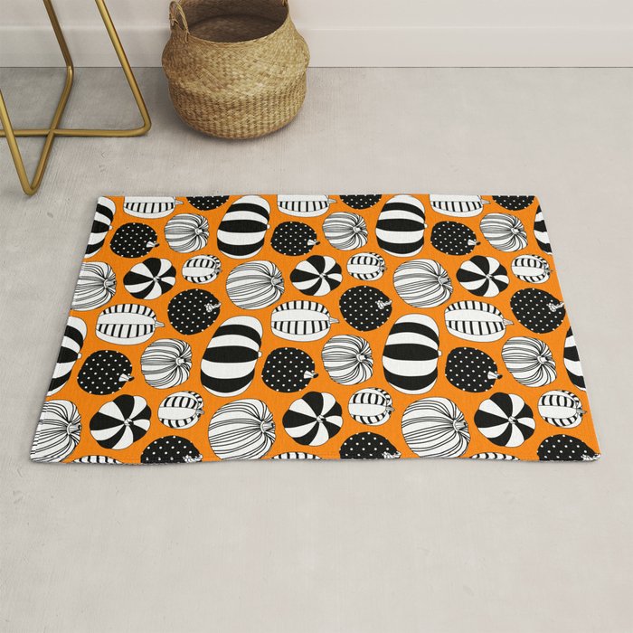 Autumn pumpkin harvest art pattern Rug Gallery Image 1