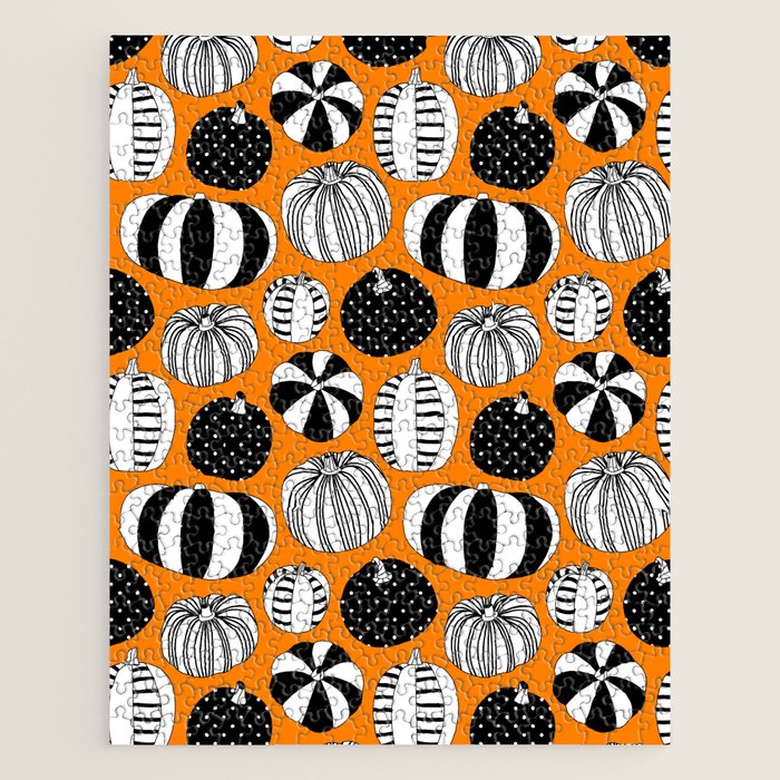 Autumn pumpkin harvest art pattern Jigsaw Puzzle Gallery Image 1