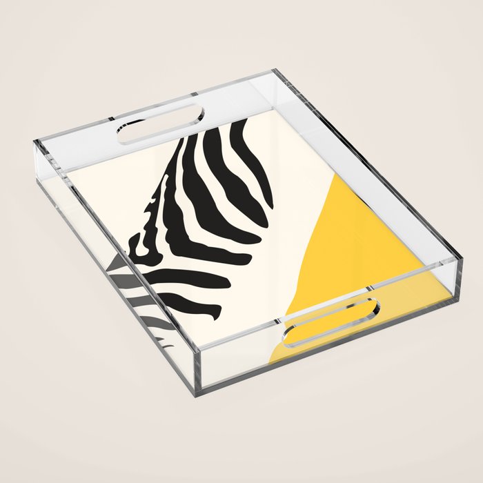 Zebra Abstract Acrylic Tray Gallery Image 1
