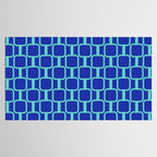 Mod Links Mid Century Modern Geometric Pattern Blue Aqua Tablecloth Gallery Image 2