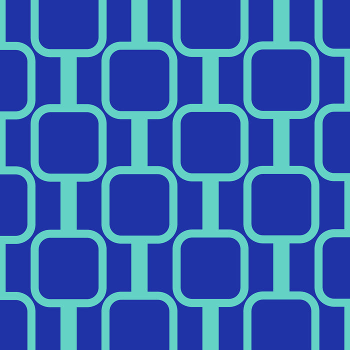 Mod Links Mid Century Modern Geometric Pattern Blue Aqua Coffee Mug Gallery Image 2