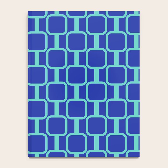 Mod Links Mid Century Modern Geometric Pattern Blue Aqua Notebook Gallery Image 4