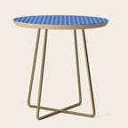 Mod Links Mid Century Modern Geometric Pattern Blue Aqua Side Table Gallery Image 1