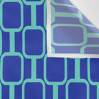 Mod Links Mid Century Modern Geometric Pattern Blue Aqua Wall Tapestry Gallery Image 3