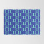 Mod Links Mid Century Modern Geometric Pattern Blue Aqua Rug Gallery Image 2