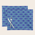 Mod Links Mid Century Modern Geometric Pattern Blue Aqua Placemat Gallery Image 1