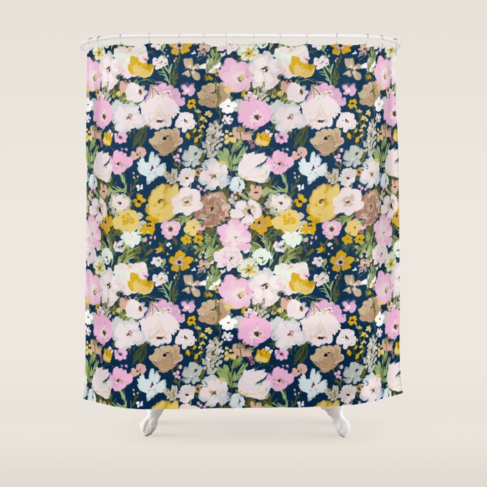 Flower Stand - blue Shower Curtain Gallery Image 1