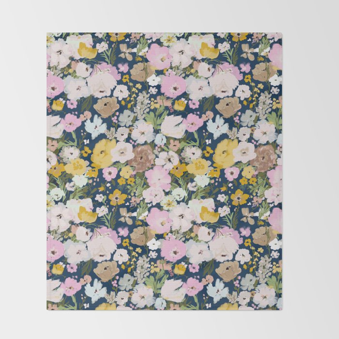 Flower Stand - blue Throw Blanket Gallery Image 2