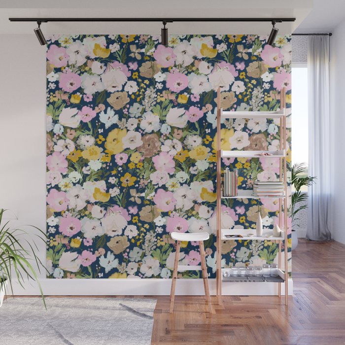 Flower Stand - blue Wall Mural Gallery Image 1
