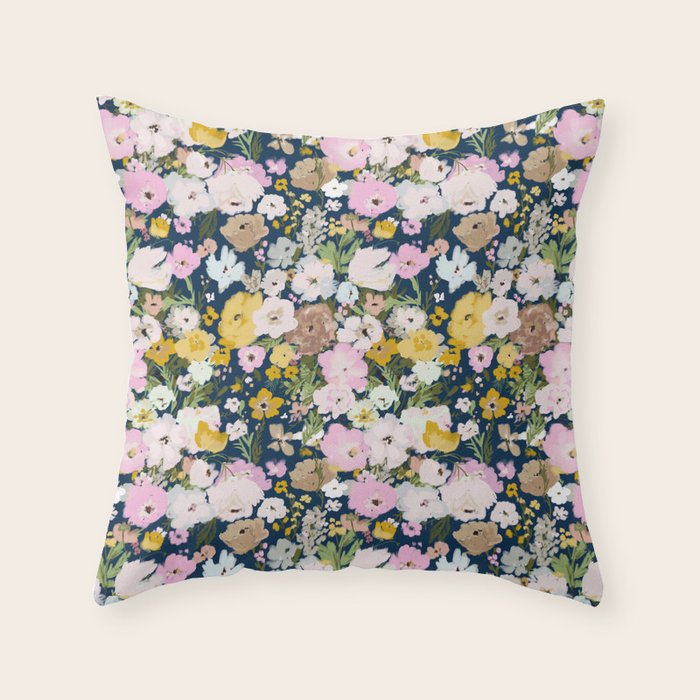 Flower Stand - blue Throw Pillow Gallery Image 1