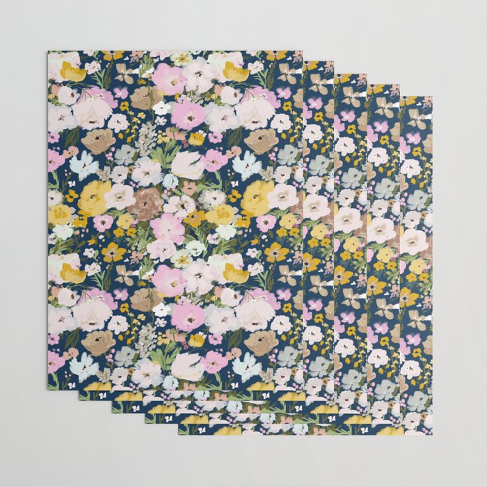 Flower Stand - blue Wrapping Paper Gallery Image 3