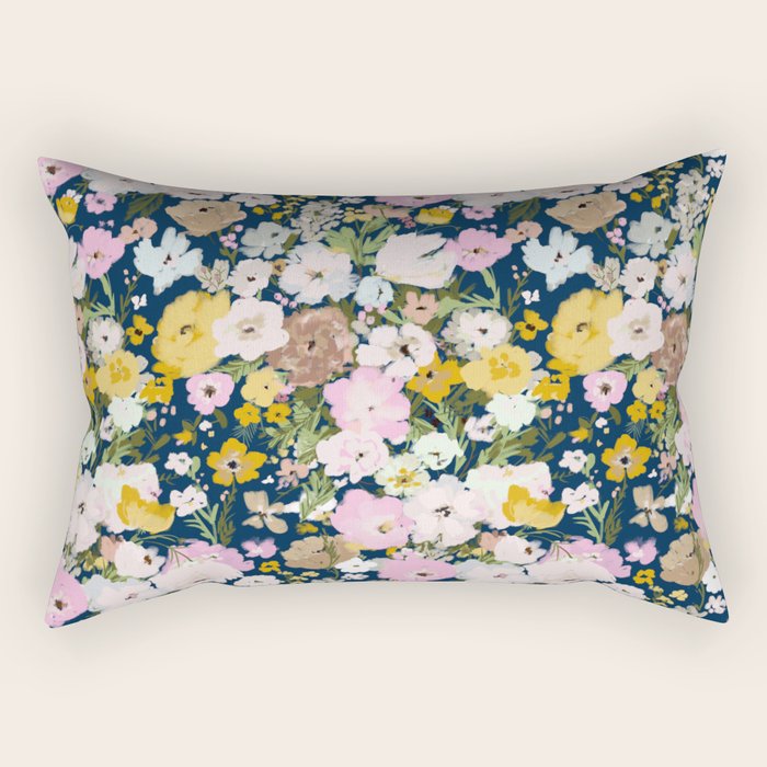 Flower Stand - blue Rectangular Pillow Gallery Image 2