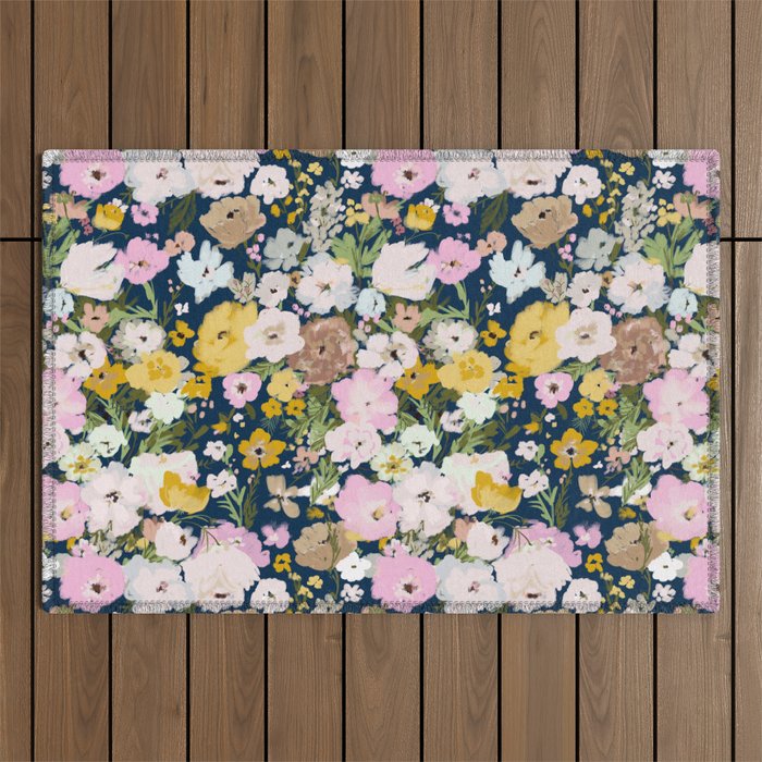 Flower Stand - blue Outdoor Rug Gallery Image 1