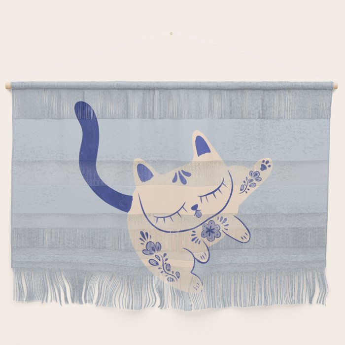 Purrcelin Cat Butt - Delft Porcelain Kitty Wall Hanging Gallery Image 1