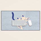Purrcelin Cat Butt - Delft Porcelain Kitty Desk Mat Gallery Image 1