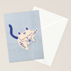 Purrcelin Cat Butt - Delft Porcelain Kitty Stationery Card Gallery Image 2